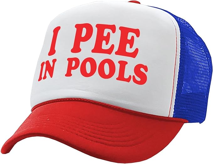 I Pee in Pools Trucker Hat – Funny gag gift product image
