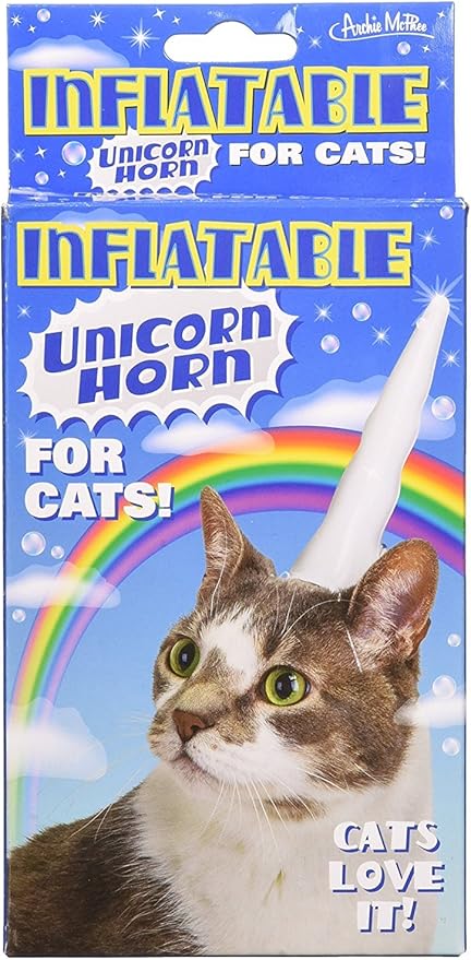 Inflatable Unicorn Horn for Cats – Funny gag gift product image