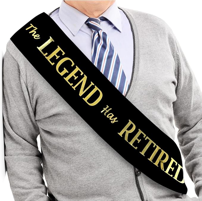 The Legend Has Retired Sash – Funny gag gift product image